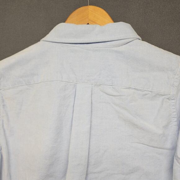 Abercrombie & Fitch Shirt Boys Medium Blue Oxford Button Down Muscle Fit Moose - Picture 10 of 14